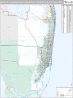 Miami Fort Lauderdale West Palm Beach Metro Area Wall Map